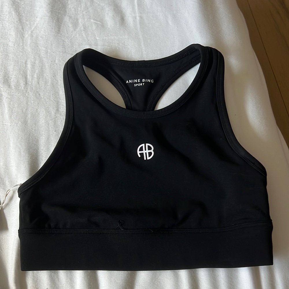 Annie bing logo sports bra